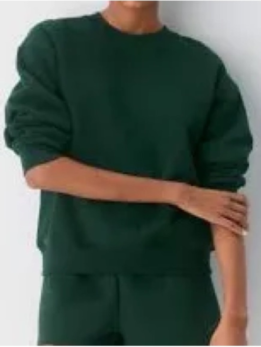 Aritzia Sweatfleece Crewneck in Forest Green